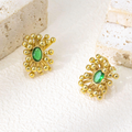 Emerald Sunburst Stud Earrings