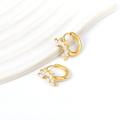 Crystal Lotus Hoop Earrings