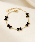 Gold & Black Butterfly Chain Bracelet