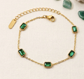 Emerald Baguette Station Bracelet